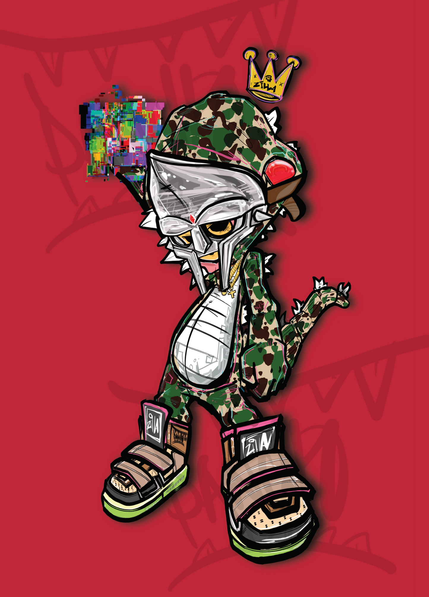 DOOMINATION DOOM ZILLA CAMO Print