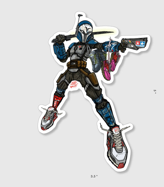 Bo Katan Kryze Sneaker Hunter “ The Hunt For More Air” Sticker