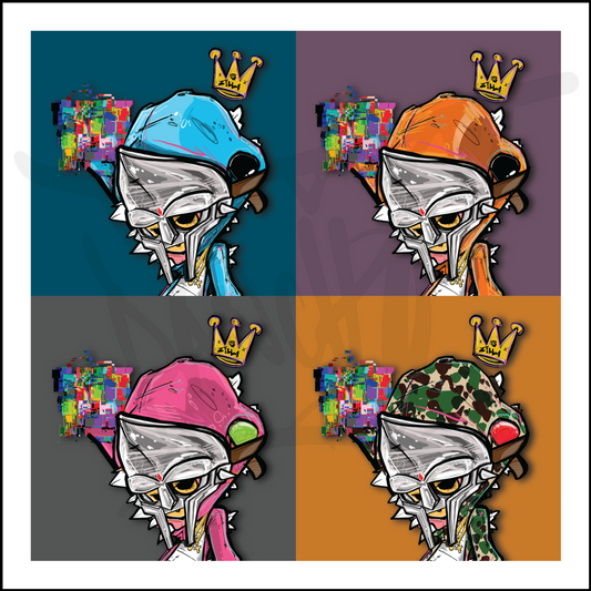 “DOOMINATION DOOM ZILLA 4 TEMPERAMENTS” Canvas Print 21”x21”