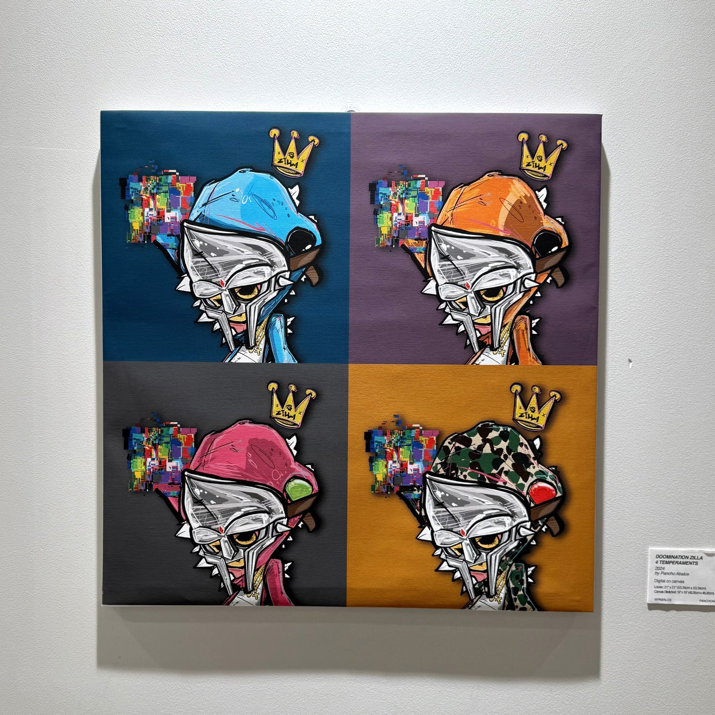 “DOOMINATION DOOM ZILLA 4 TEMPERAMENTS” Canvas Print 21”x21”