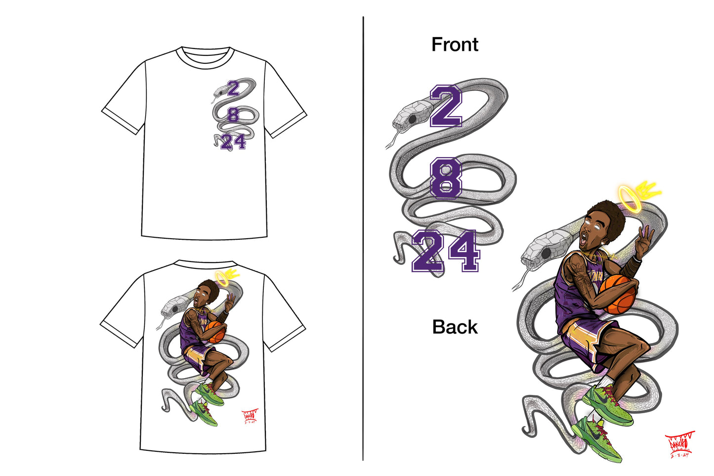 The Black Mamba T-shirt - Lakers Purple