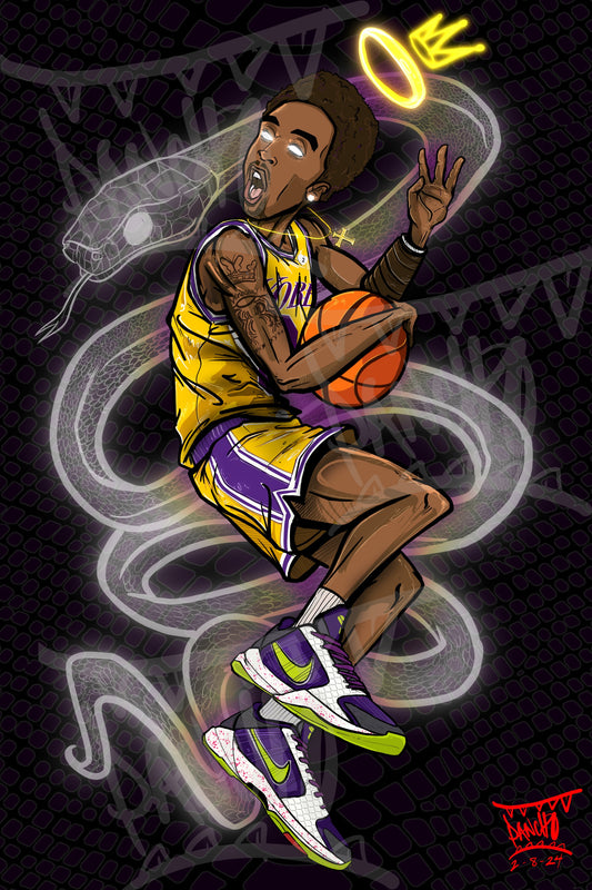 black mamba print Lakers yellow