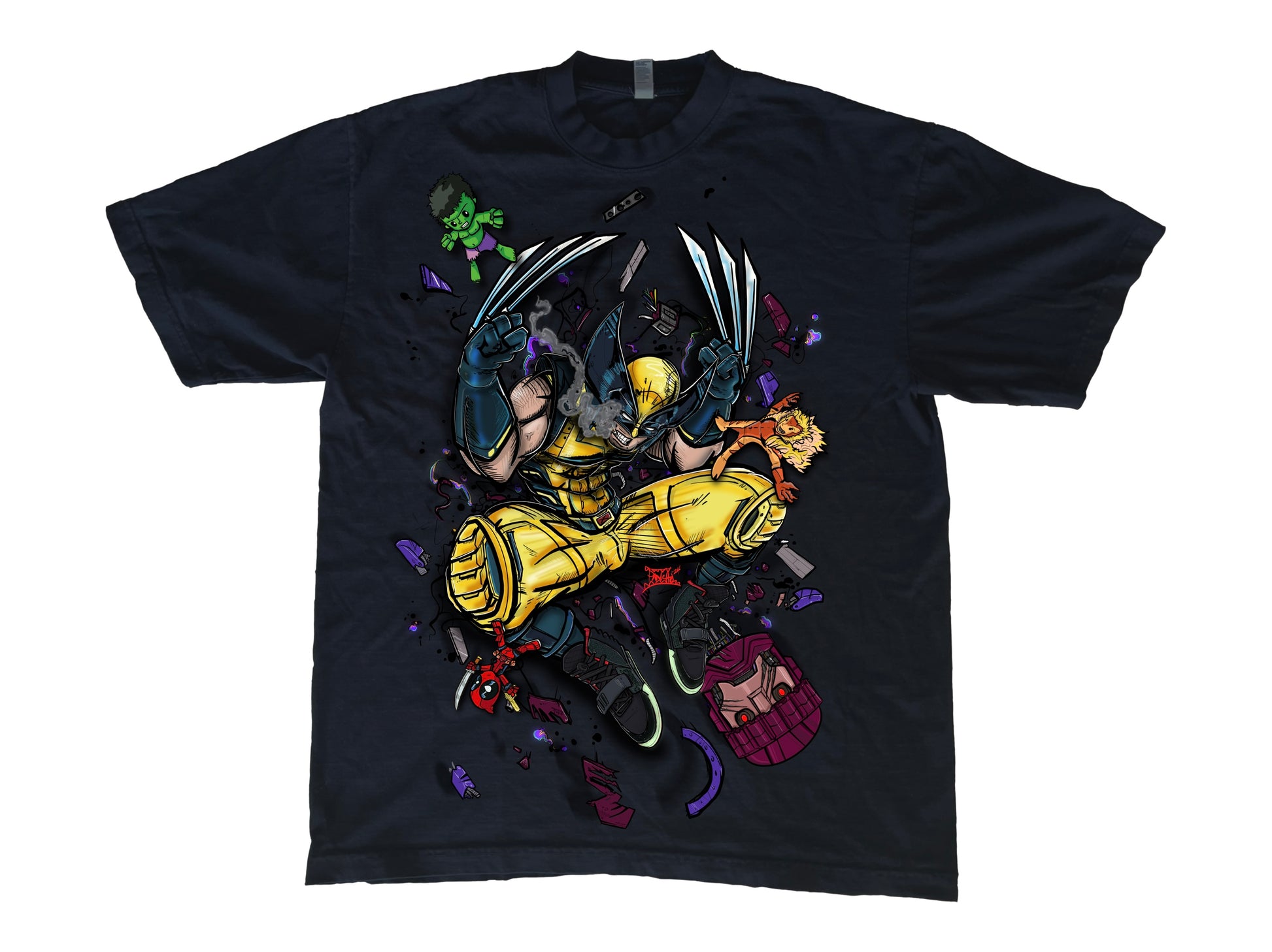 Tribute to the movie "Deadpool & Wolverine"  If you're a fan of the savage Wolverine, this is a must-have for collectors and Marvel enthusiasts alike. Don’t miss your chance to own this epic art piece in wearable tribute. Please also check Deadpool Tshirt  available separately.   Material: Soft, breathable 100% cotton  Fit: Available in S - 4XL, unisex fit  Care: Machine washable for easy maintenance  *Please allow 2-3 weeks for all shipping orders.  *ALL SALE FINALS.