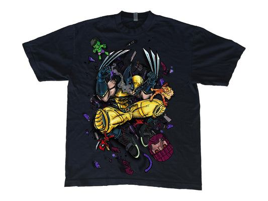 Tribute to the movie "Deadpool & Wolverine"  If you're a fan of the savage Wolverine, this is a must-have for collectors and Marvel enthusiasts alike. Don’t miss your chance to own this epic art piece in wearable tribute. Please also check Deadpool Tshirt  available separately.   Material: Soft, breathable 100% cotton  Fit: Available in S - 4XL, unisex fit  Care: Machine washable for easy maintenance  *Please allow 2-3 weeks for all shipping orders.  *ALL SALE FINALS.