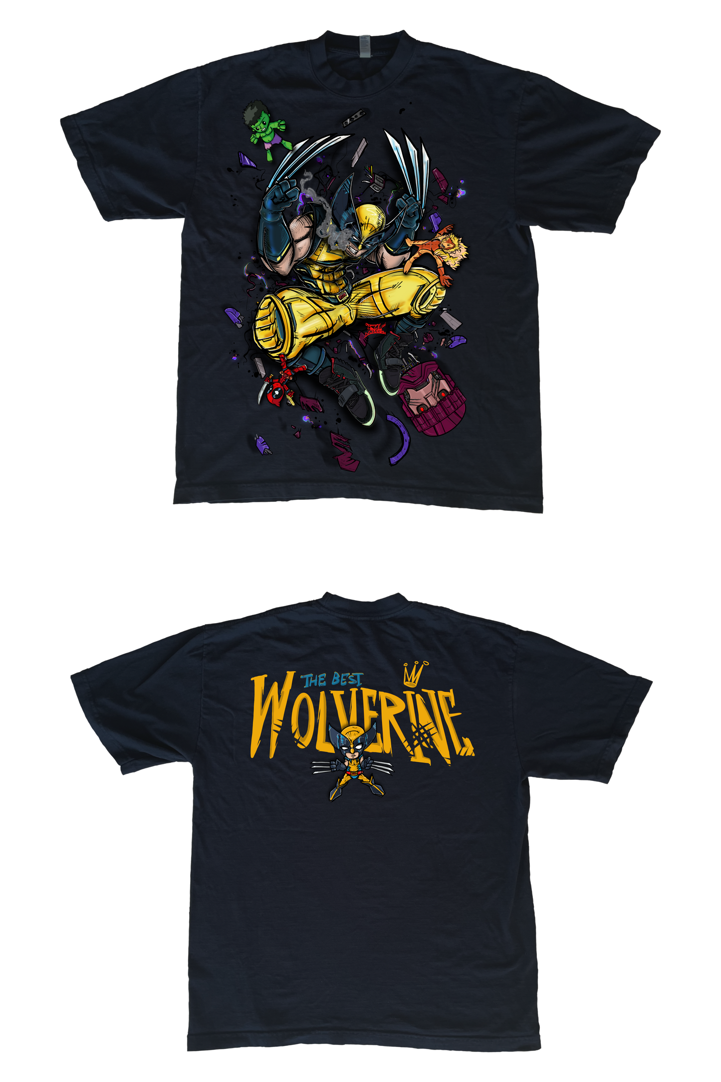Tribute to the movie "Deadpool & Wolverine" If you're a fan of the savage Wolverine, this is a must-have for collectors and Marvel enthusiasts alike. Don’t miss your chance to own this epic art piece in wearable tribute. Please also check Deadpool Tshirt available separately. Material: Soft, breathable 100% cotton Fit: Available in S - 4XL, unisex fit Care: Machine washable for easy maintenance *Please allow 2-3 weeks for all shipping orders. *ALL SALE FINALS.
