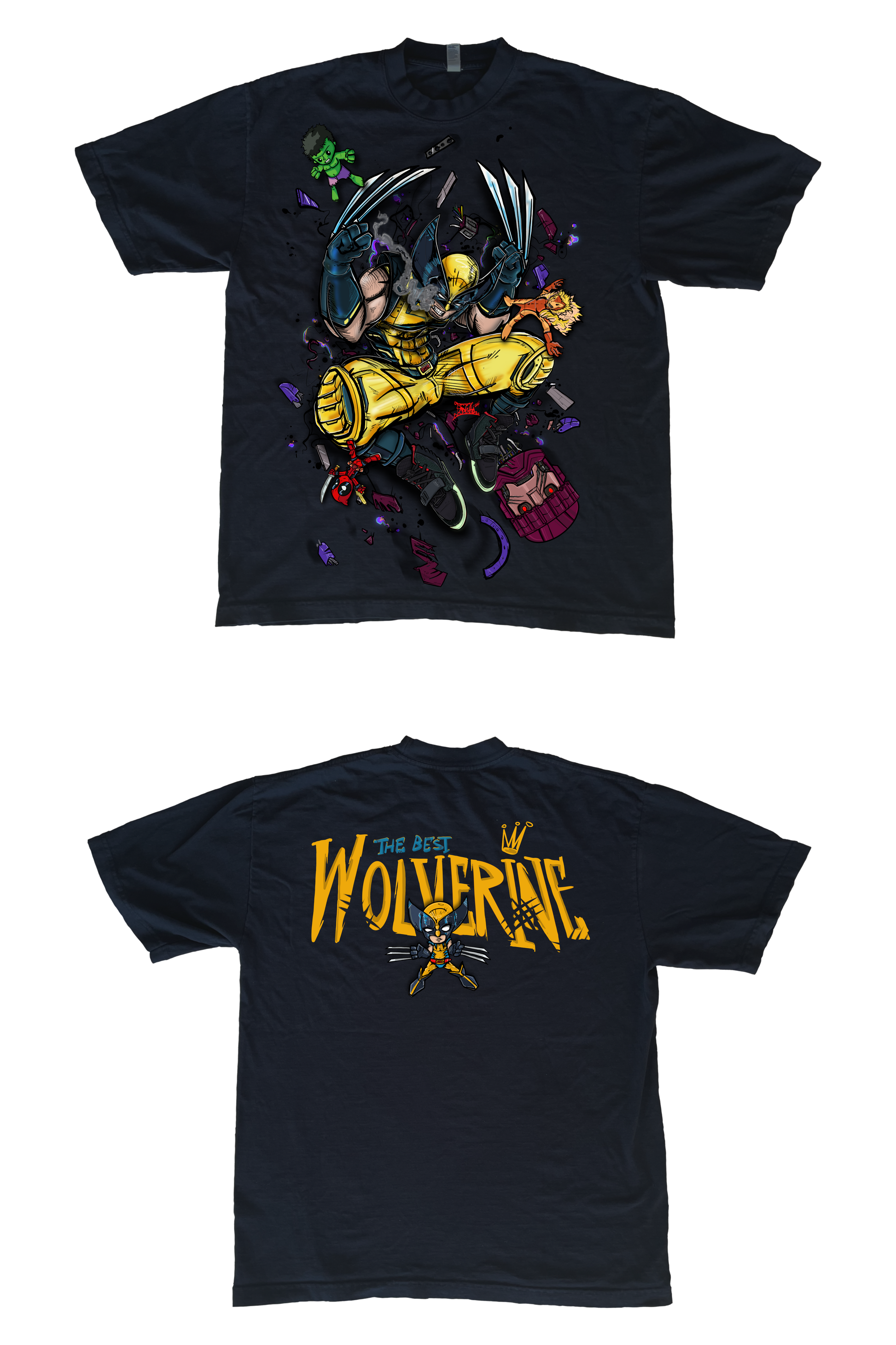Tribute to the movie "Deadpool & Wolverine"  If you're a fan of the savage Wolverine, this is a must-have for collectors and Marvel enthusiasts alike. Don’t miss your chance to own this epic art piece in wearable tribute. Please also check Deadpool Tshirt  available separately.   Material: Soft, breathable 100% cotton  Fit: Available in S - 4XL, unisex fit  Care: Machine washable for easy maintenance  *Please allow 2-3 weeks for all shipping orders.  *ALL SALE FINALS.