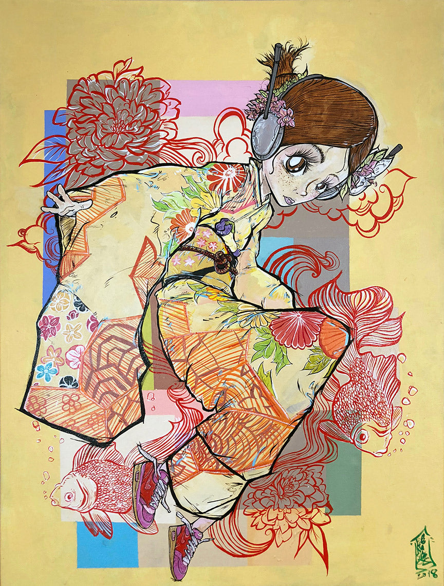 gemini geisha print