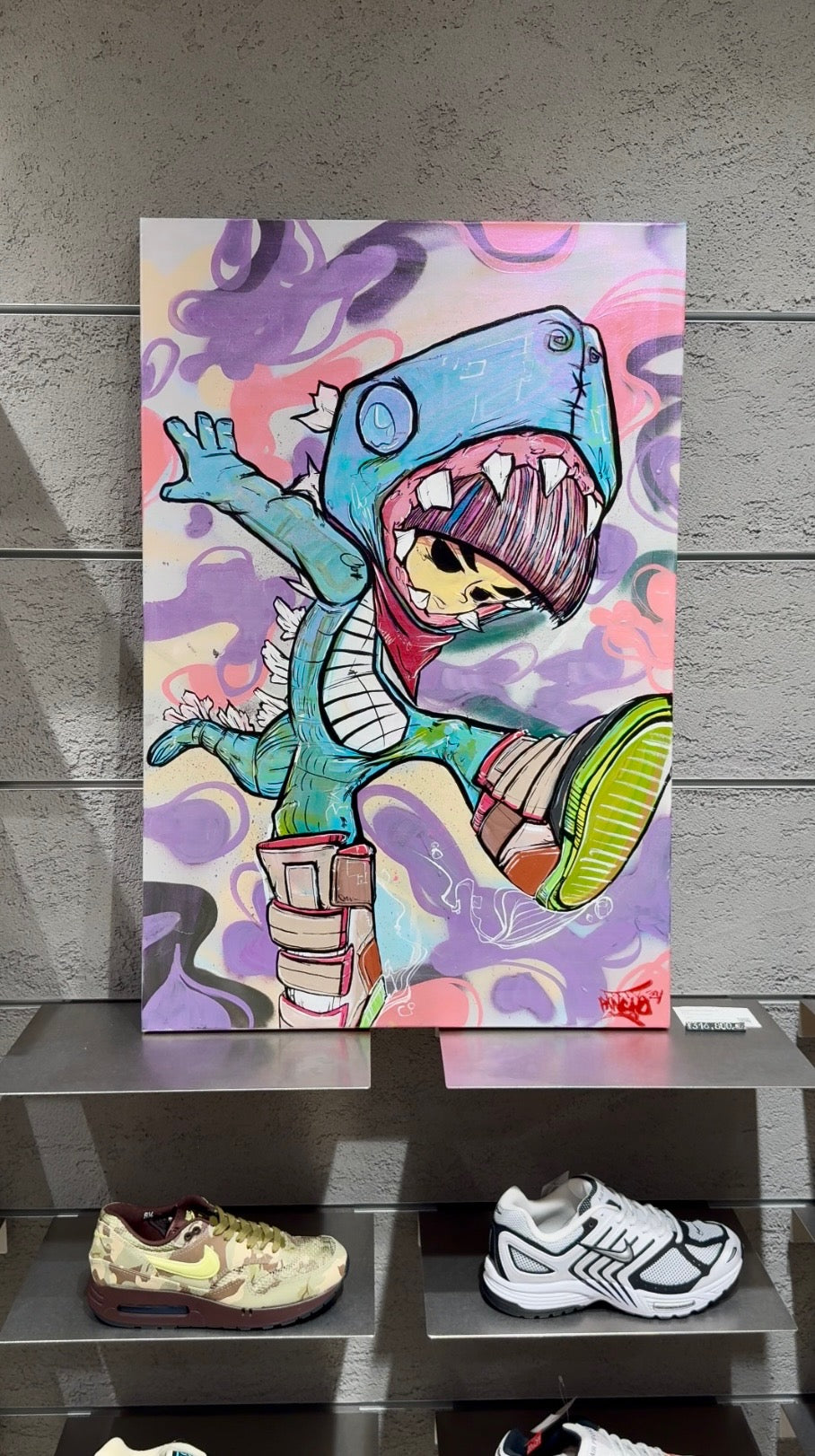 Stomping Kidzilla Original Art on Canvas