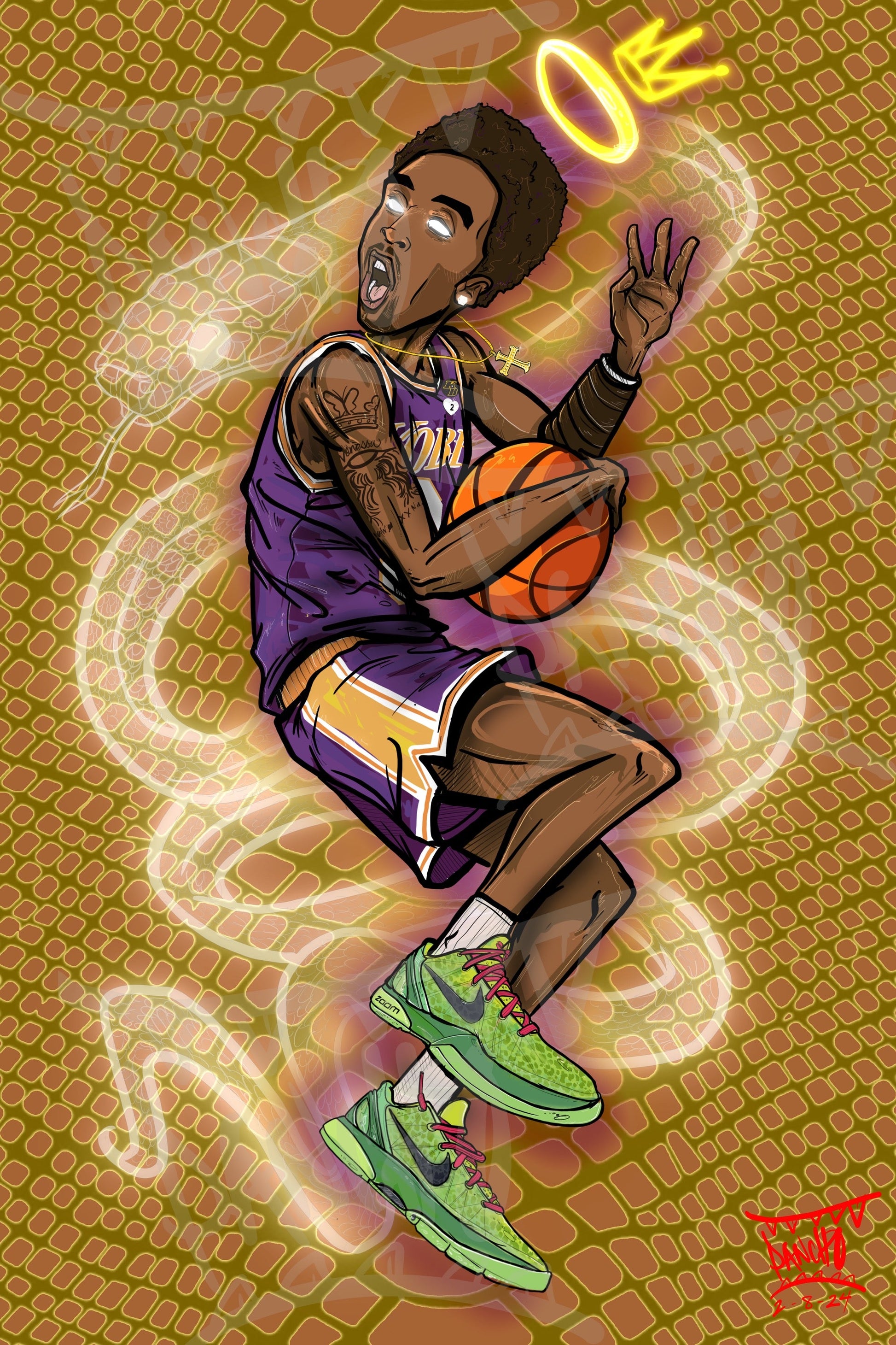 black mamba print Lakers purple