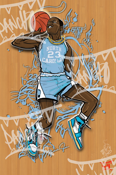 GOATSeries: UNC Black Cat Art print – panchoabalos